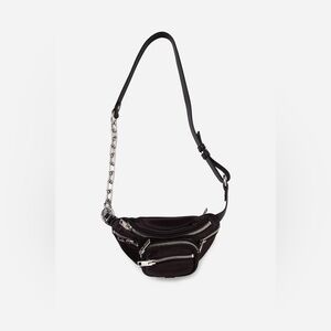 Alexander Wang Black Satin Attica Mini Belt Bag